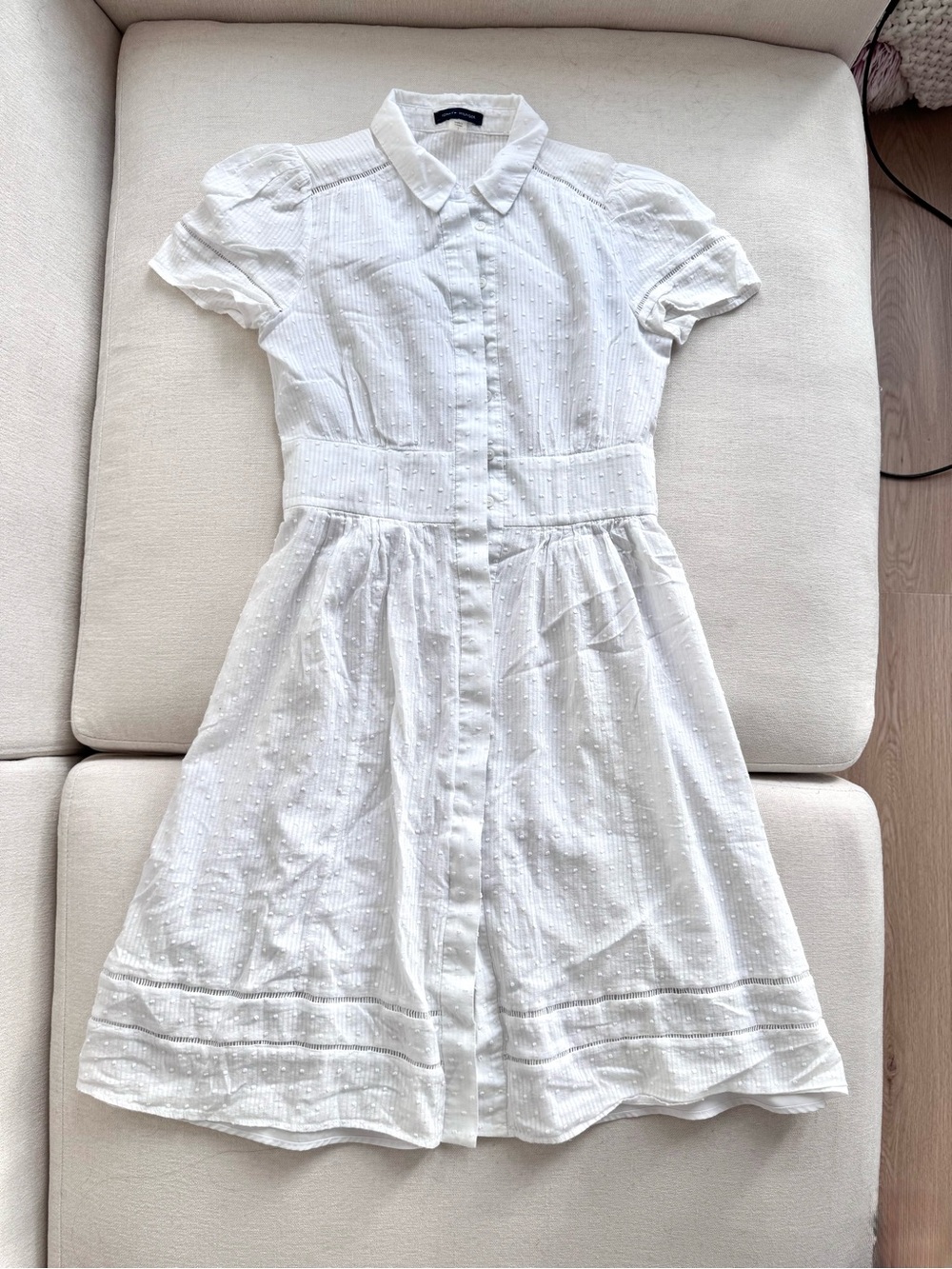 Tommy Hilfiger White Cotton Button-Front Dress (US 2 — fits on me like XS/0)